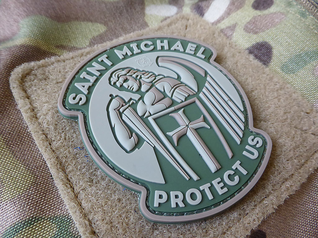 SAINT MICHAEL PROTECT US Patch, mc / 3D Rubber Patch