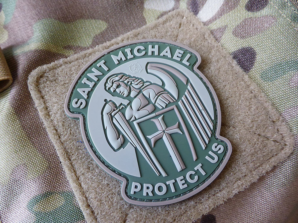 SAINT MICHAEL PROTECT US Patch, mc / 3D Rubber Patch