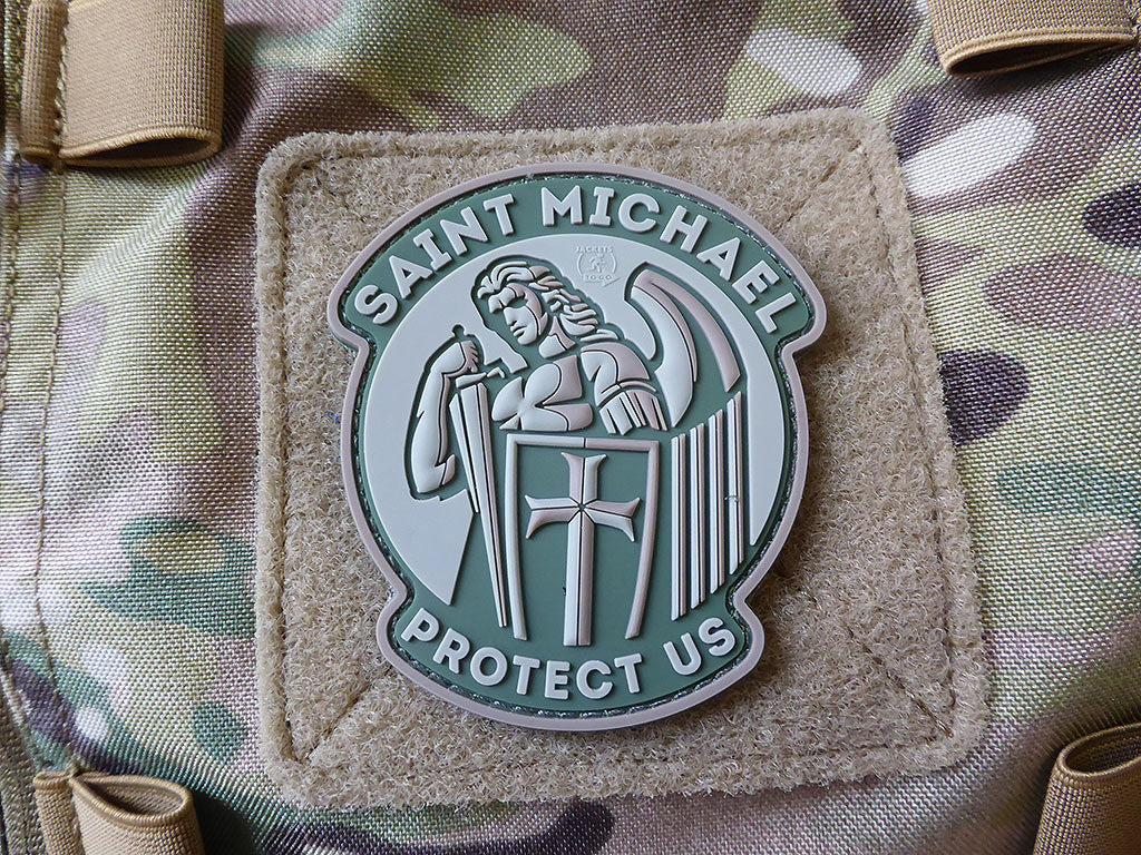 SAINT MICHAEL PROTECT US Patch, mc / 3D Rubber Patch