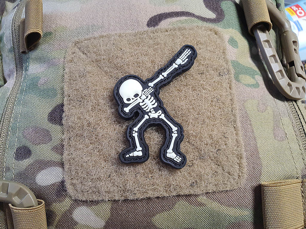 Dabbing Skeleton Patch, gid, Patch en caoutchouc 3D