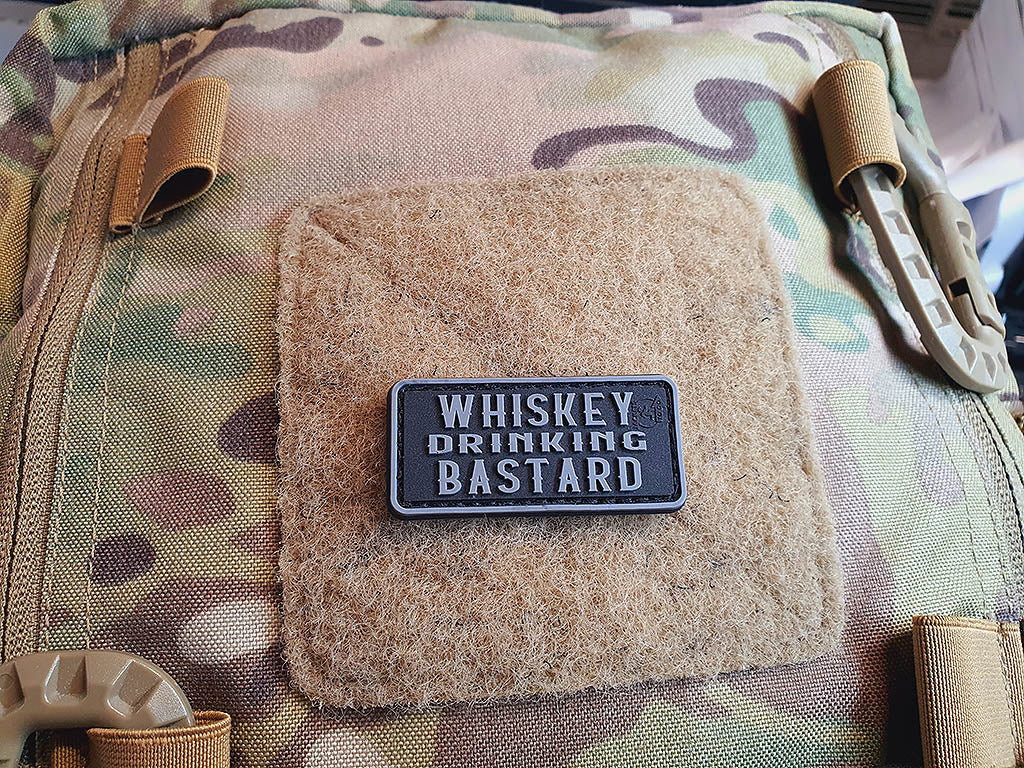 WHISKEY DRINKING BASTARD Patch small, blackops / 3D Rubber Patch
