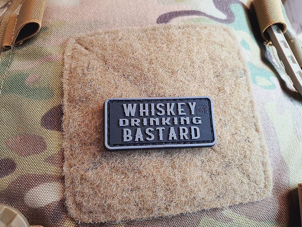 WHISKEY DRINKING BASTARD Patch small, blackops / 3D Rubber Patch
