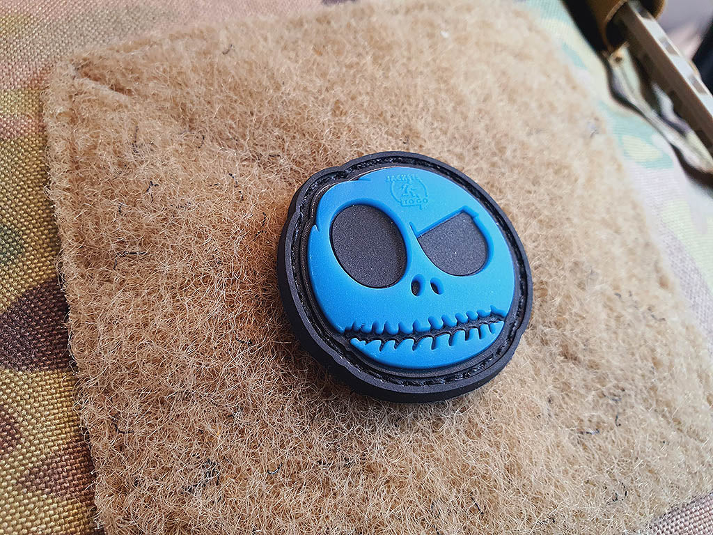 Nightmare Smile, Patch klein, blaues Gitter (leuchtet im Dunkeln) / 3D Rubber Patch