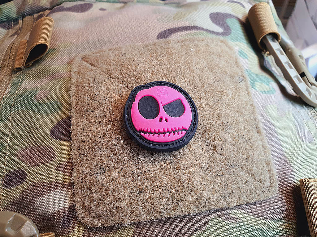 Sourire de cauchemar, petit patch, rose gid (brille dans le noir) / patch en caoutchouc 3D