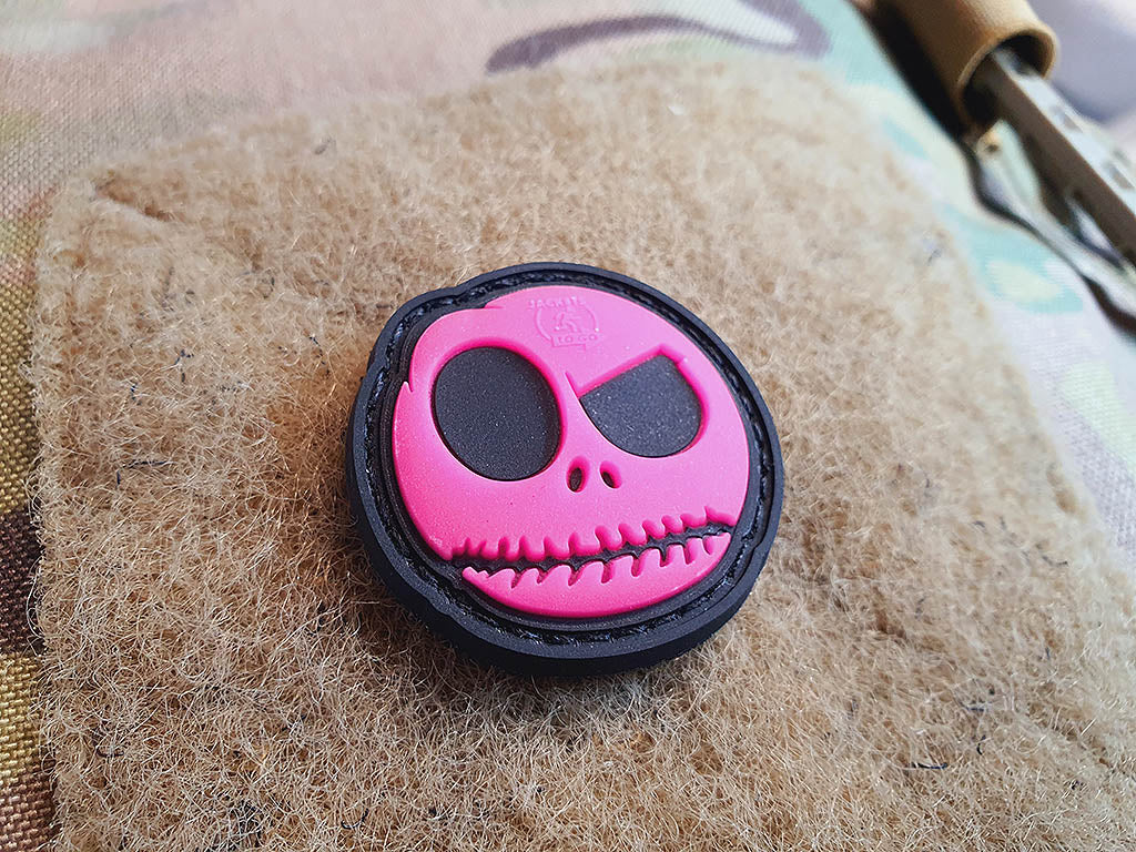 Sourire de cauchemar, petit patch, rose gid (brille dans le noir) / patch en caoutchouc 3D