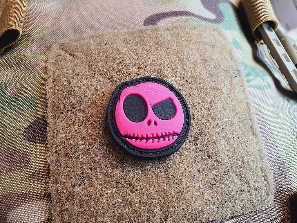 Sourire de cauchemar, petit patch, rose gid (brille dans le noir) / patch en caoutchouc 3D