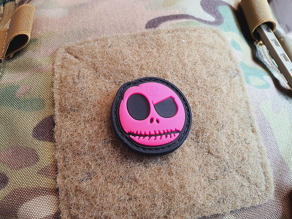 Sourire de cauchemar, petit patch, rose gid (brille dans le noir) / patch en caoutchouc 3D