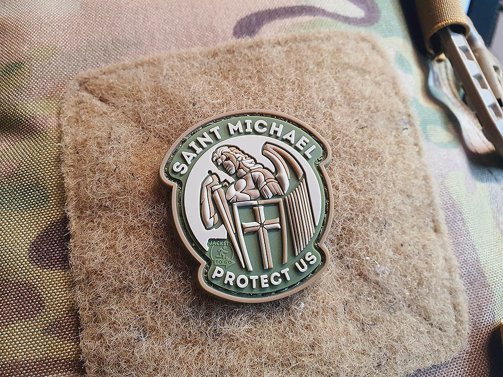 SAINT MICHAEL PROTECT US Patch small, mc / 3D Rubber Patch