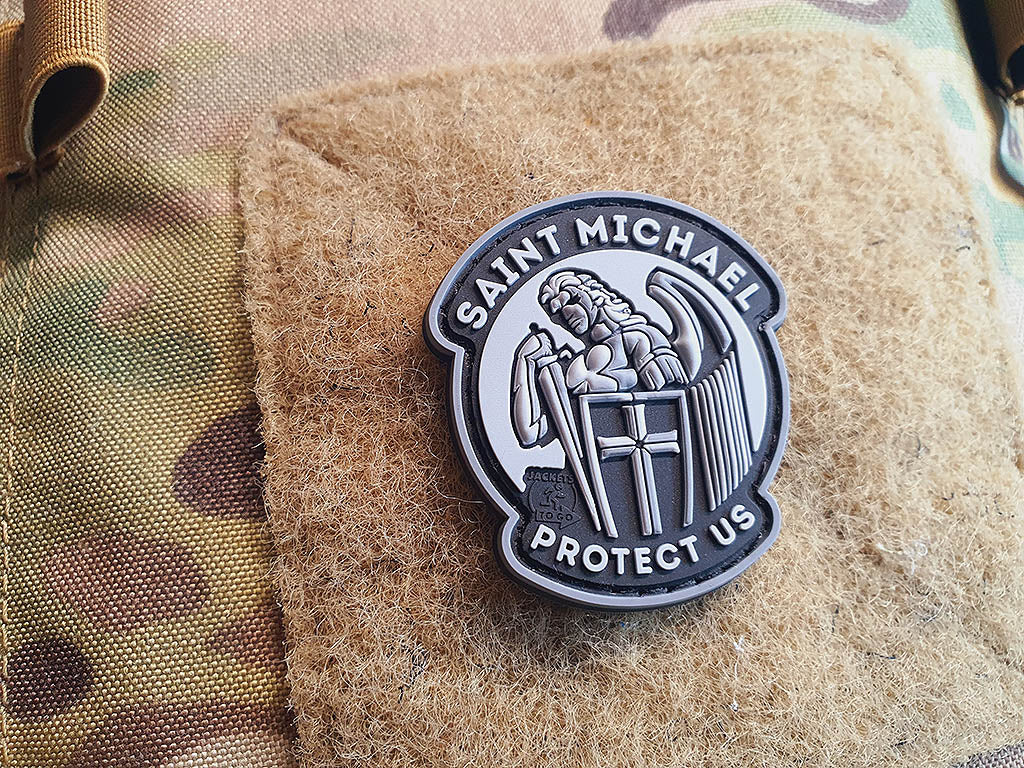 Patch SAINT MICHAEL PROTECT US petit, blackops / patch en caoutchouc 3D