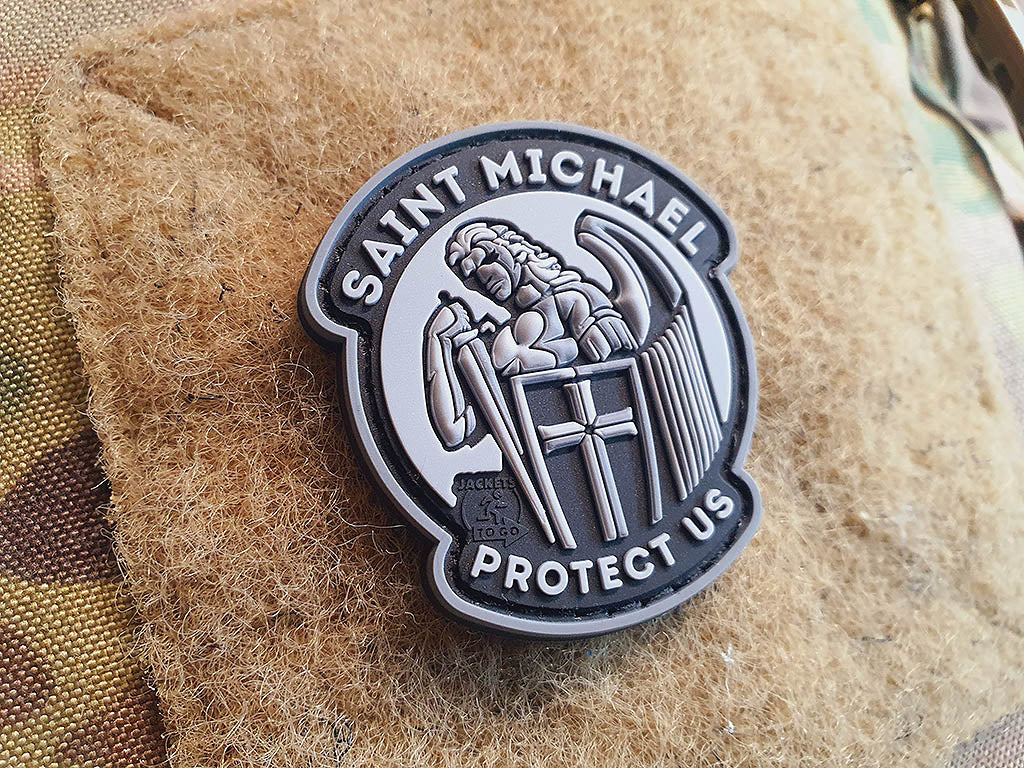 SAINT MICHAEL PROTECT US Patch small, blackops / 3D Rubber Patch