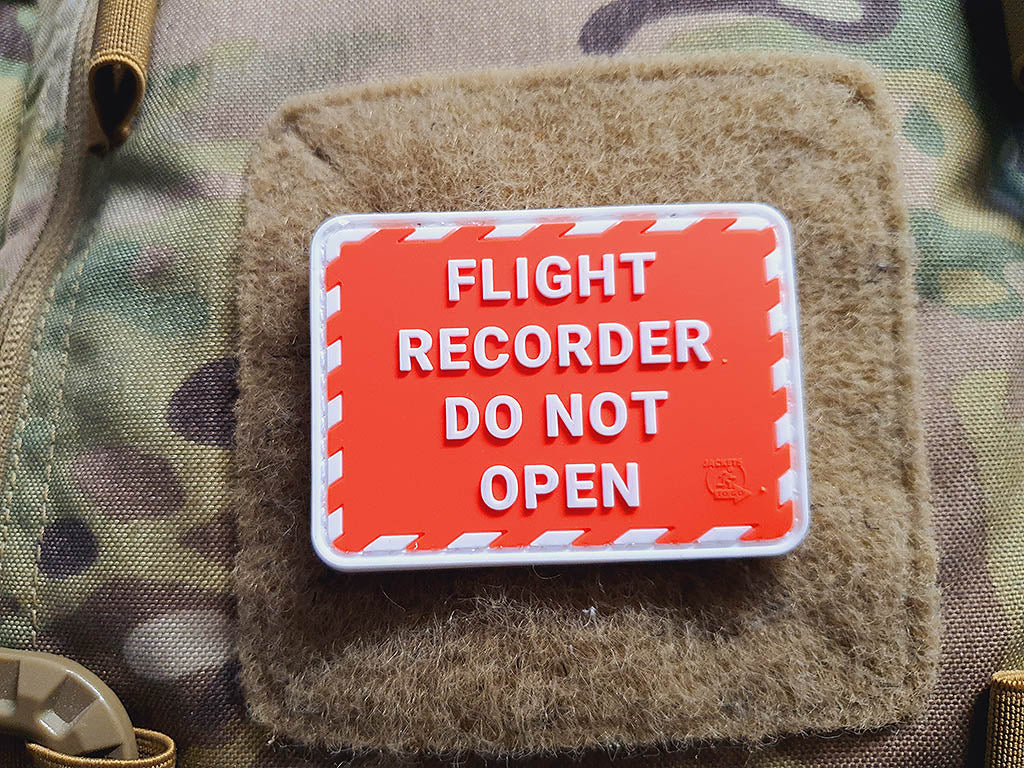 FLIGHT RECORDER Patch, red white, 3D Rubber Patch