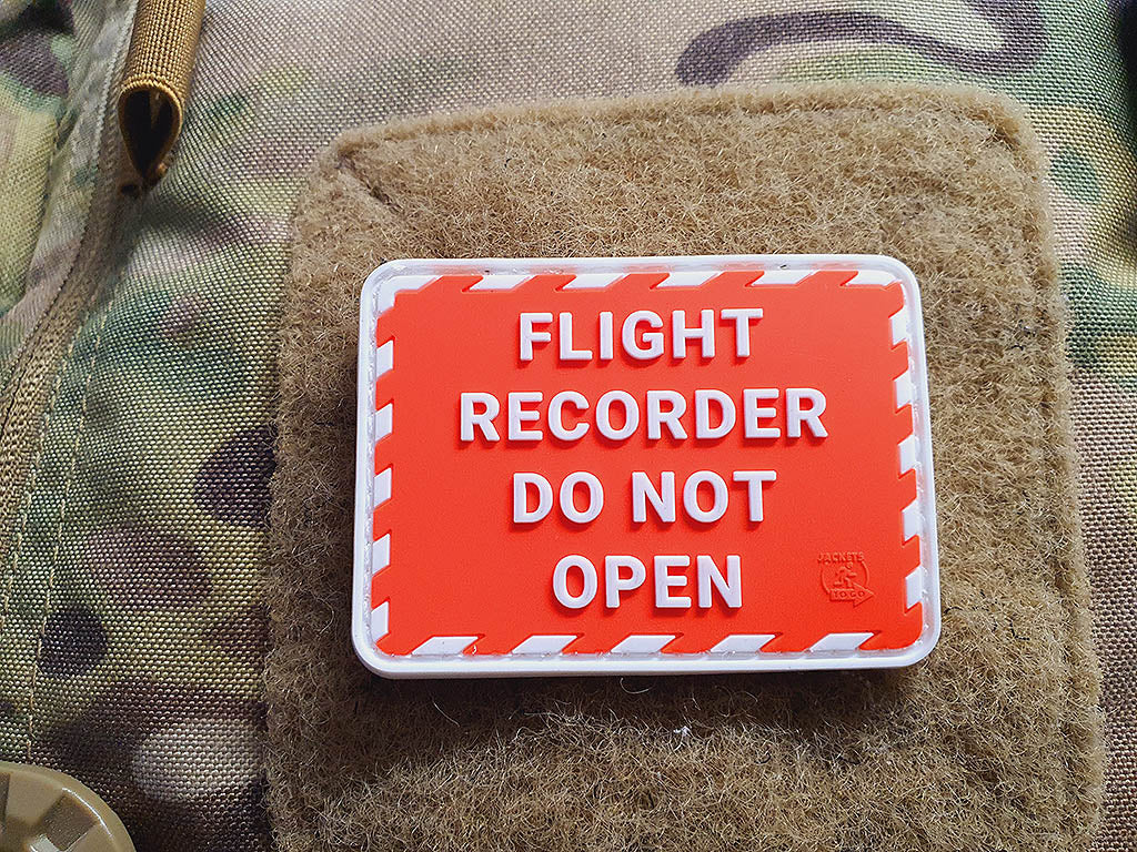 FLIGHT RECORDER Patch, red white, 3D Rubber Patch