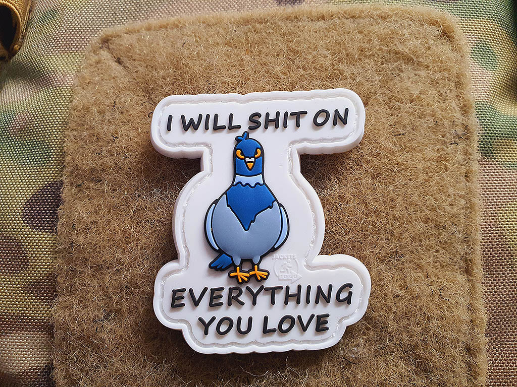 Dove shit on Patch, fullcolor, 3D Rubber Patch