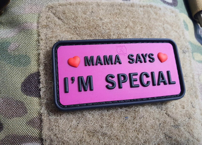 MAMA SAYS - I´M SPECIAL Patch, pink, 3D Rubber Patch