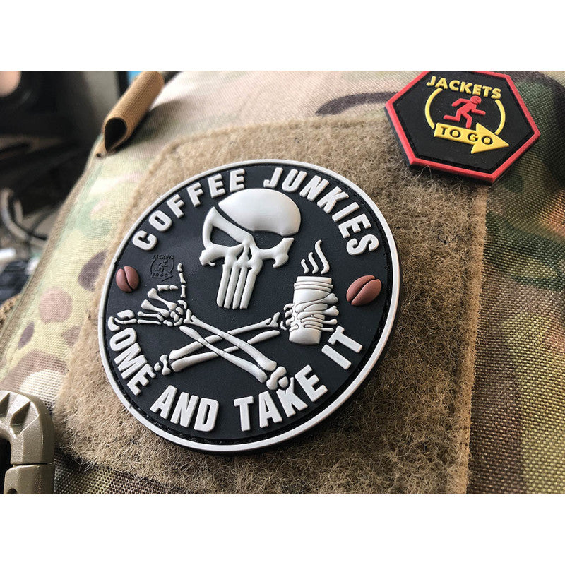 Pirat Punisher Coffee Junkies Patch, 3D Rubber Patch