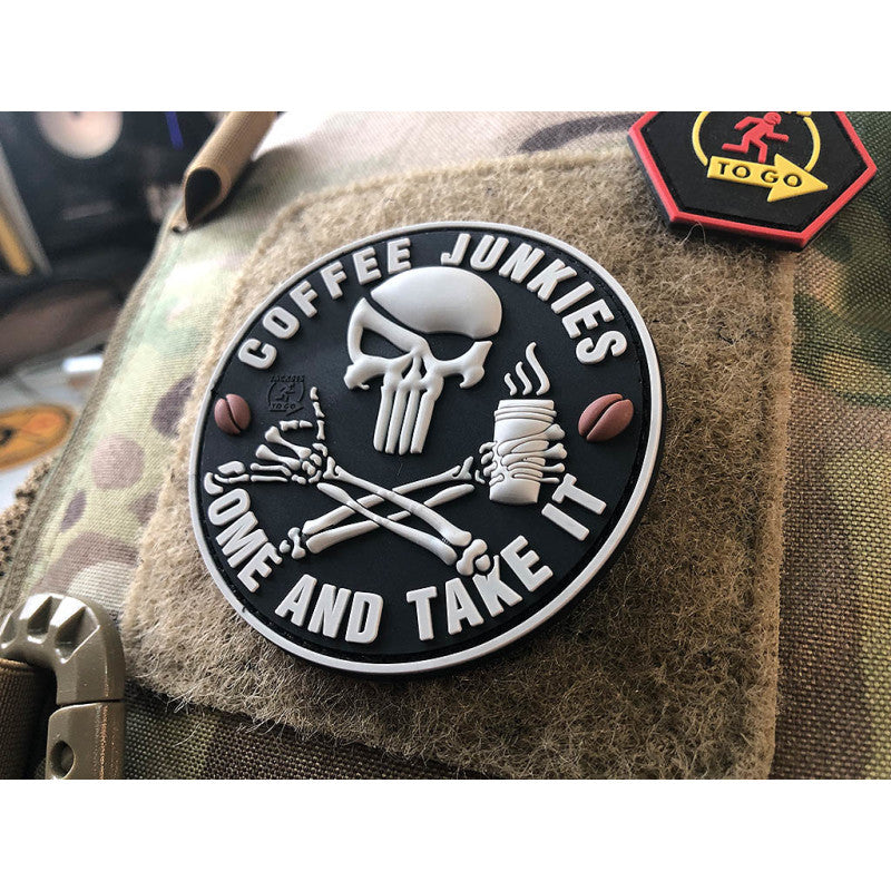 Pirat Punisher Coffee Junkies Patch, 3D Rubber Patch