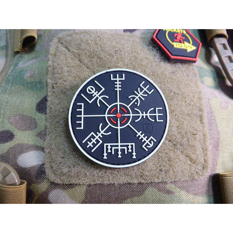 VEGVISIR VIKING COMPASS Patch, gid / 3D Rubber Patch