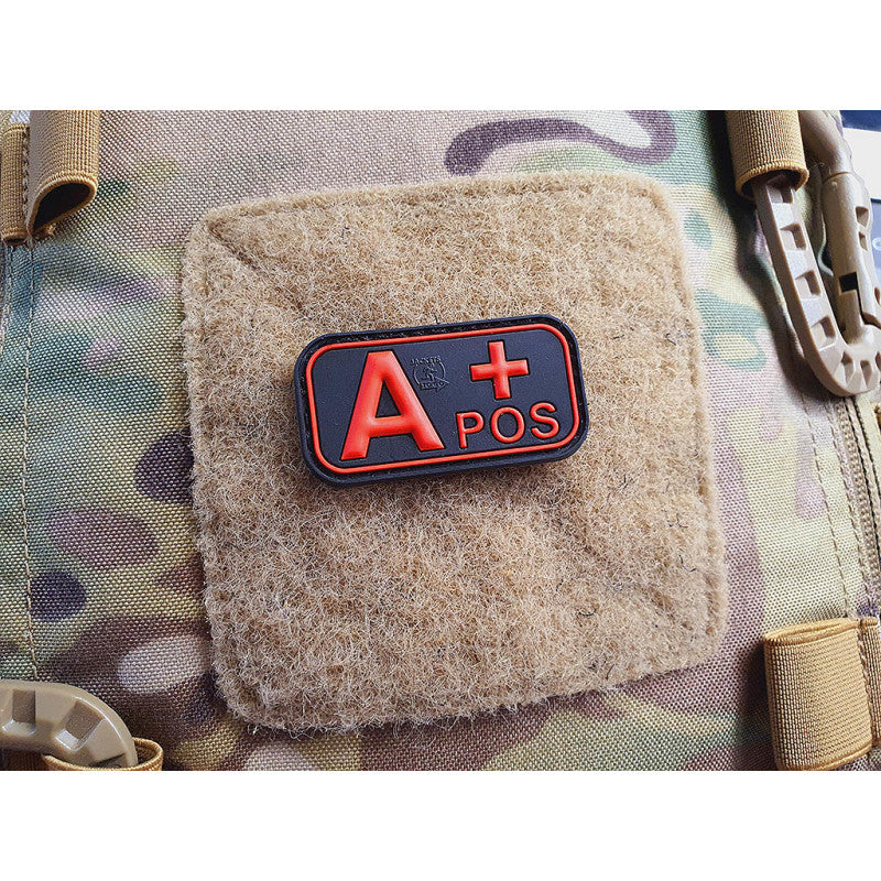 Blutgruppen Patch A POS, blackmedic / 3D Rubber patch