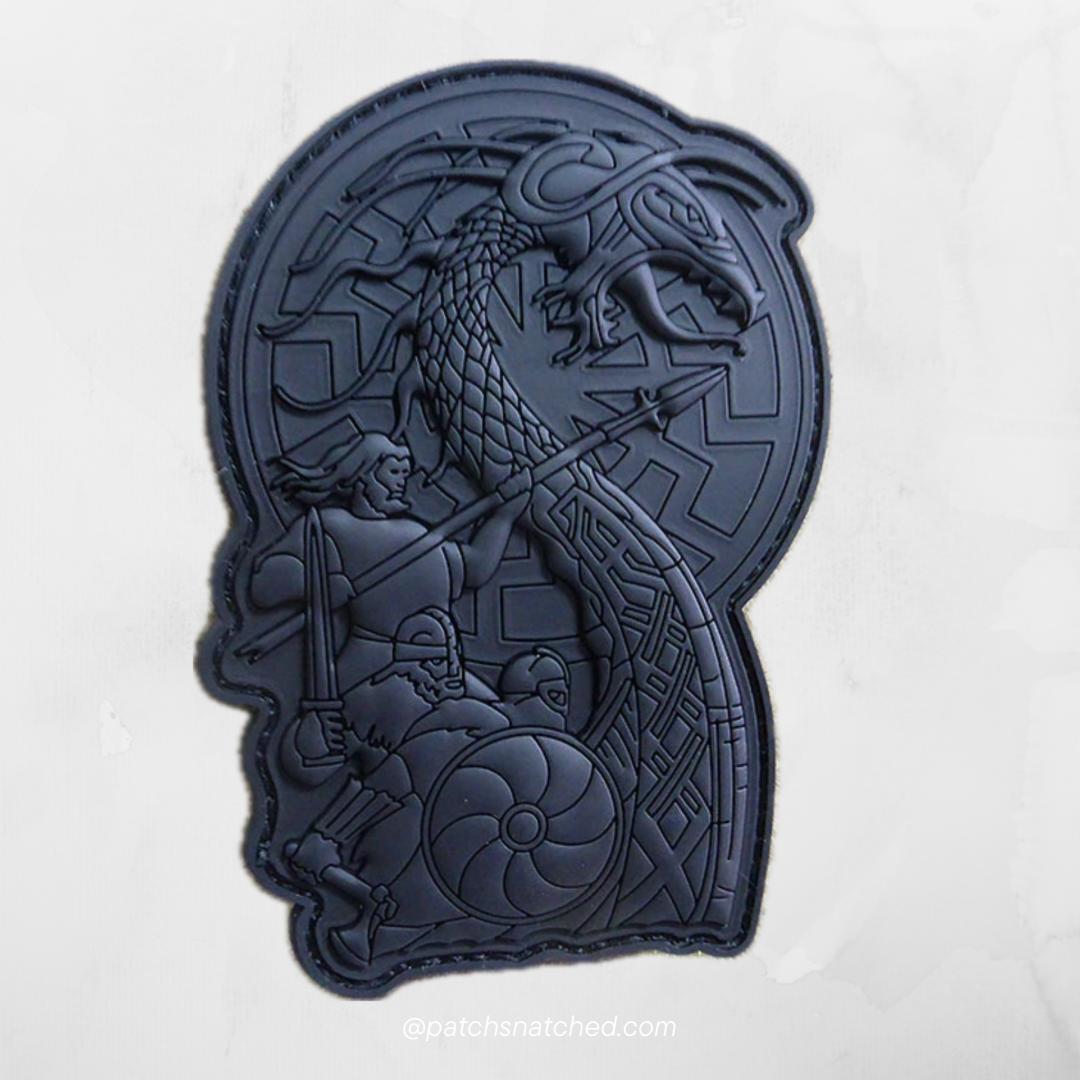 VIKING RISING Patch, full black / limitiert auf 99 Stück limited Edition / 3D Rubber Patch