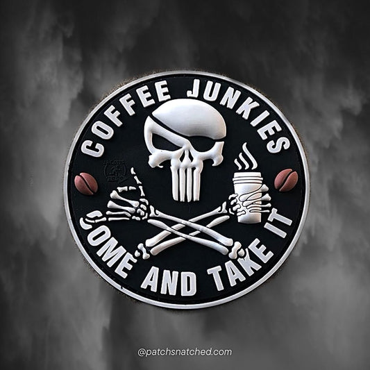 Pirat Punisher Coffee Junkies Patch / 3D Rubber Patch