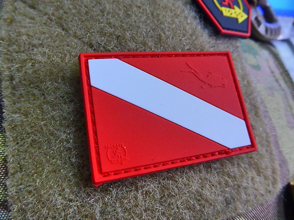 Diver Down Flag Patch, fullcolor / 3D Rubber Patch