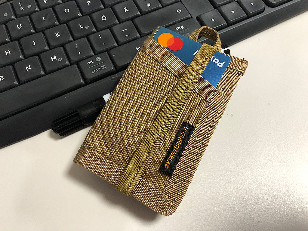 CC Patch Wallet, Tan, SPAEHER First on Field. - Patch Snatched