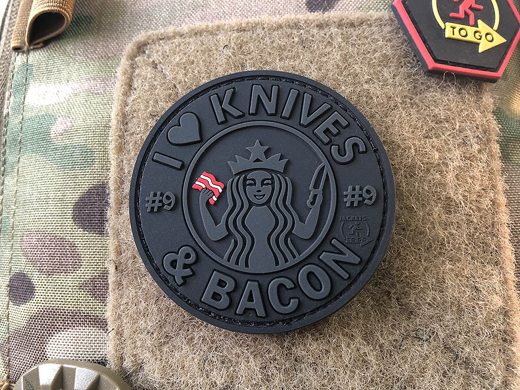 #9 I love Knives and Bacon Patch, blackops / 3D Rubber Patch