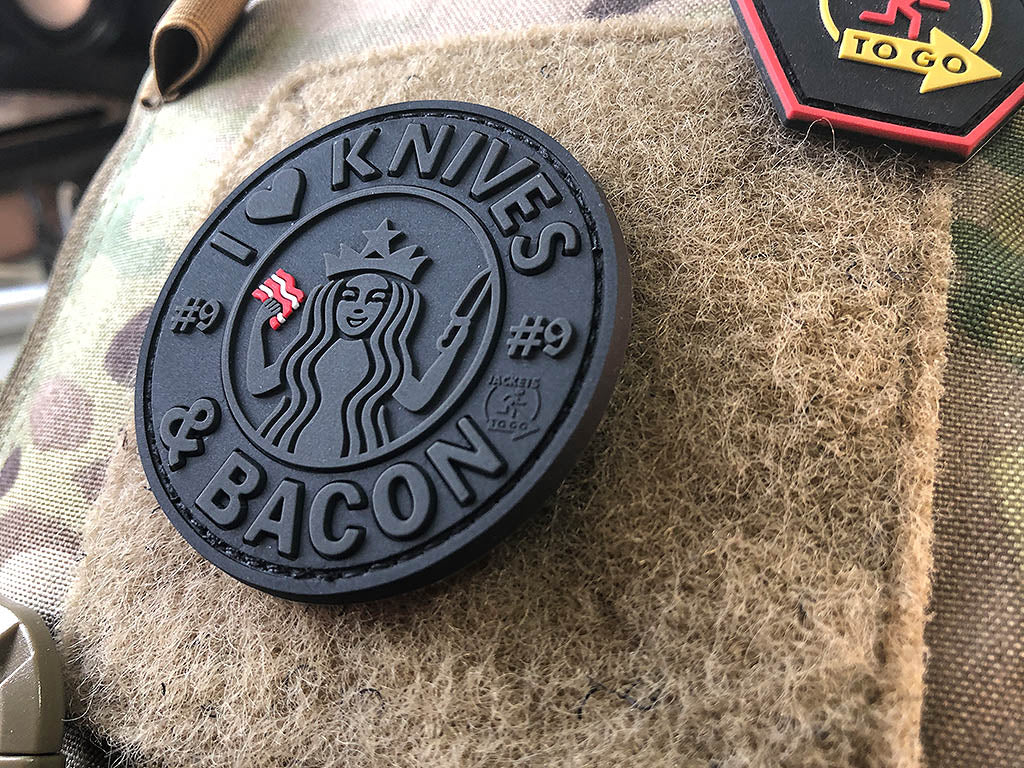 #9 I love Knives and Bacon Patch, blackops / 3D Rubber Patch