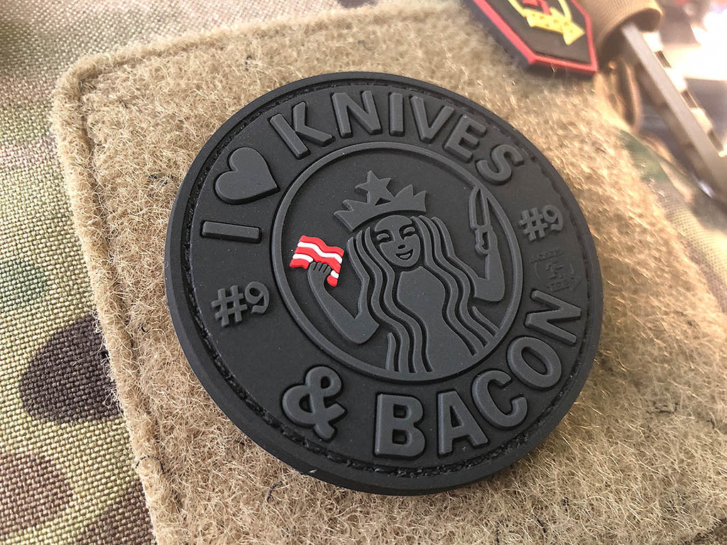 #9 I love Knives and Bacon Patch, blackops / 3D Rubber Patch