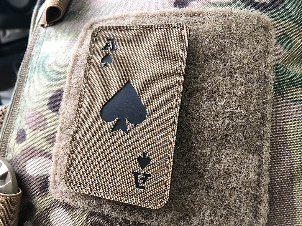 Ace of Spades Lasercut Patch, Coyote, Cordura Lasercut