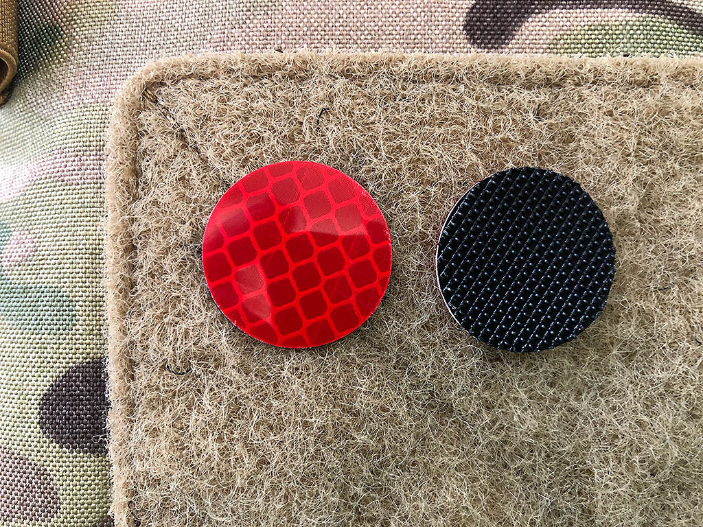 GoFlex POINT Patch, rot glänzend, stark reflektierend, Lasercut mit Klettrückseite