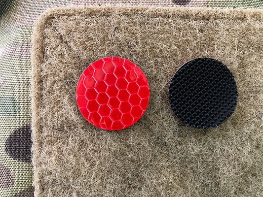 GoFlex POINT Patch, rot matt, stark reflektierend, Lasercut mit Klettrückseite