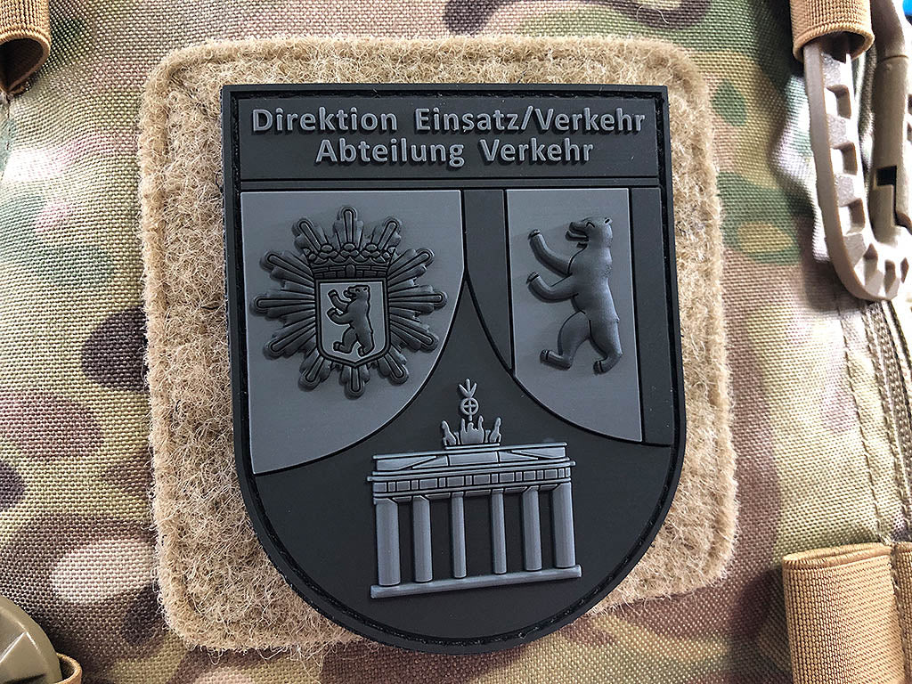 Ärmelabzeichen Dir. Einsatz/ Verkehr, blackops / 3D Rubber Patch