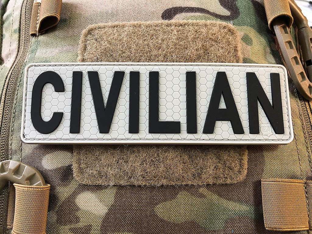 CIVILIAN Patch, lightgrey black, 3D Rubber Patch