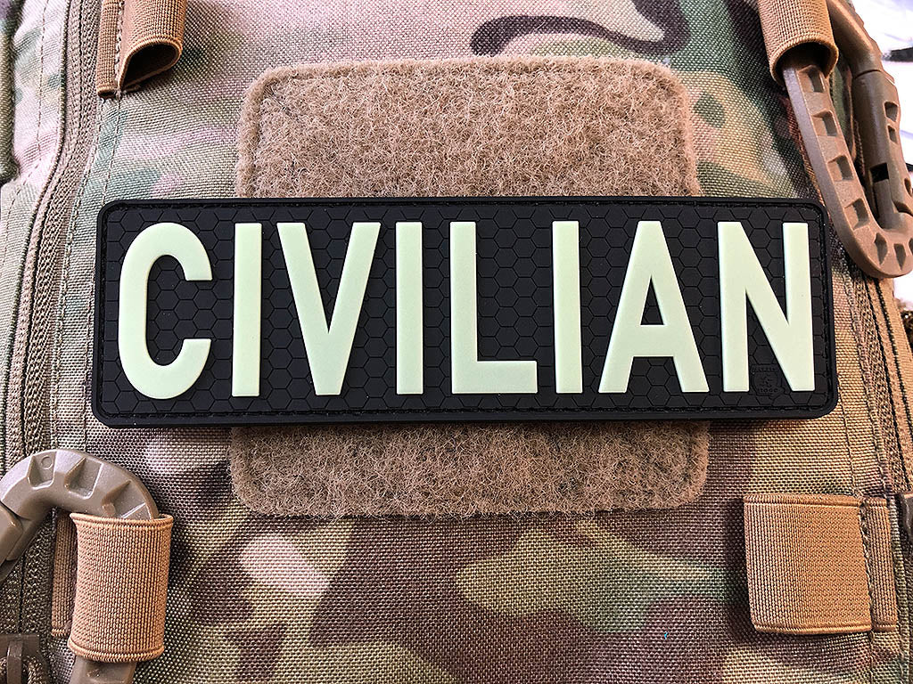 CIVILIAN Patch, gid glow in the dark, 3D Rubber Patch - Patch Snatched