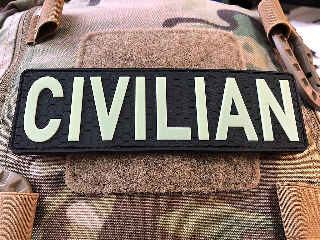 CIVILIAN Patch, gid glow in the dark, 3D Rubber Patch - Patch Snatched