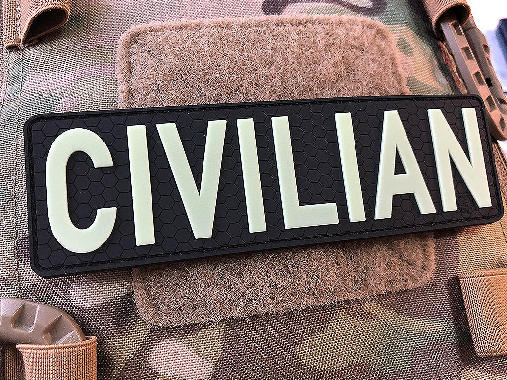 CIVILIAN Patch, gid glow in the dark, 3D Rubber Patch - Patch Snatched