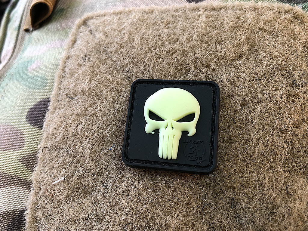 Punisher Patch, gid (glow in the dark), 3D Rubber patch