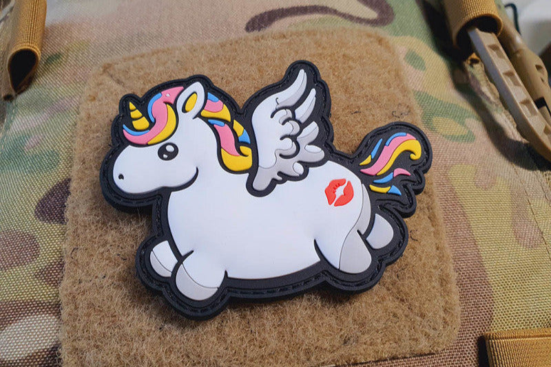 Flying Unicorn KISSMYASS Patch, Rainbow 3D Rubber Patch