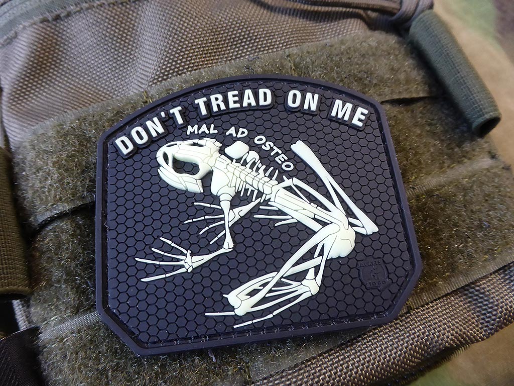 DON´T TREAD ON ME FROG Patch, gid / 3D Rubber Patch