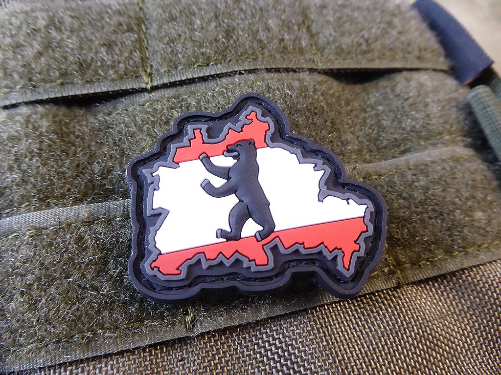 Berliner Bär Flaggen Patch, fullcolor / 3D Rubber patch