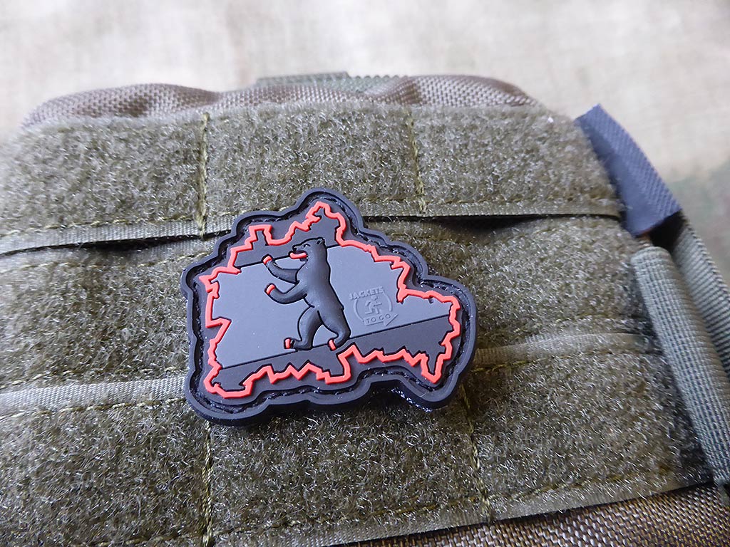 Berliner Bär Flaggen Patch, blackops / 3D Rubber patch