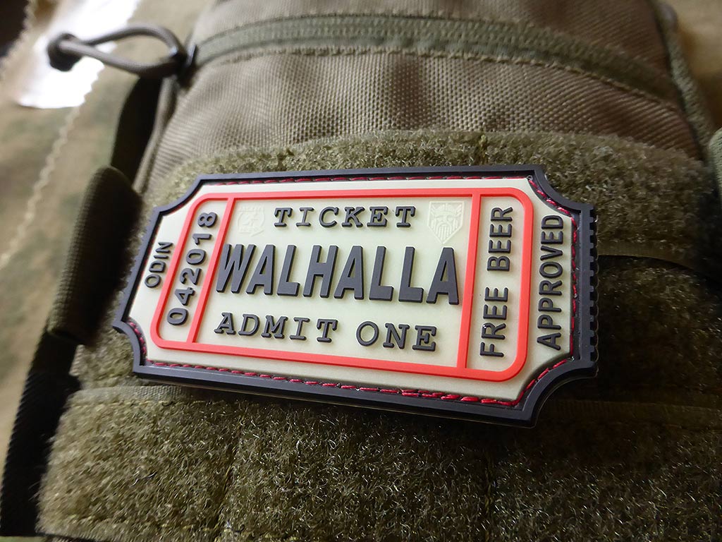 WALHALLA TICKET - Odin approved Patch, gid / 3D Rubber Patch