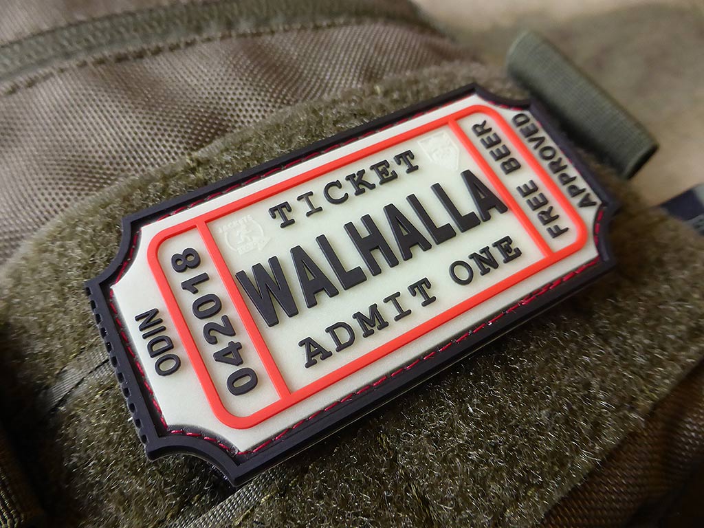 WALHALLA TICKET - Odin approved Patch, gid / 3D Rubber Patch