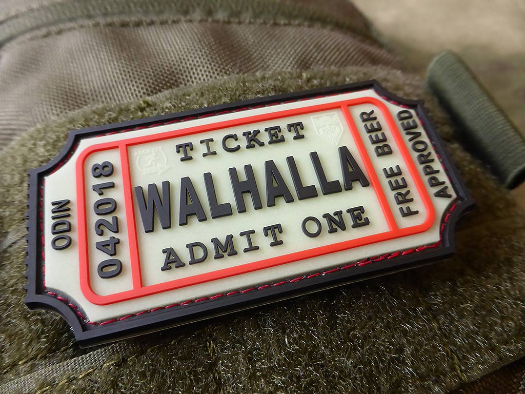 WALHALLA TICKET - Odin approved Patch, gid / 3D Rubber Patch