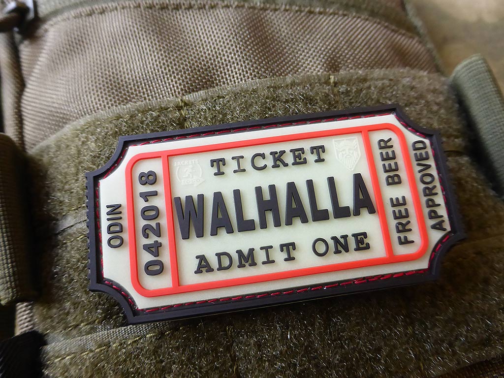 WALHALLA TICKET - Odin approved Patch, gid / 3D Rubber Patch