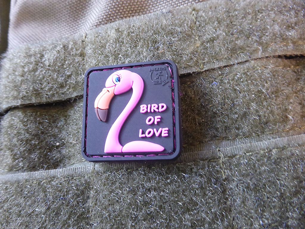 FLAMINGO Patch, Vogel der Liebe / 3D Rubber Patch - Patch Snatched