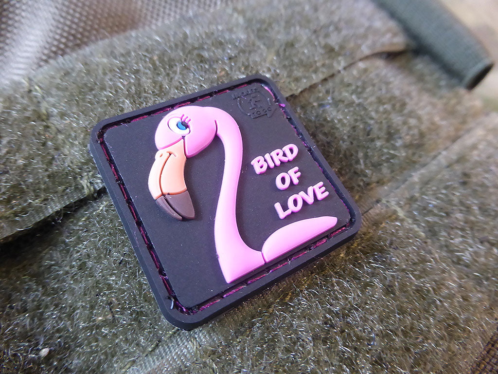 FLAMINGO Patch, Vogel der Liebe / 3D Rubber Patch