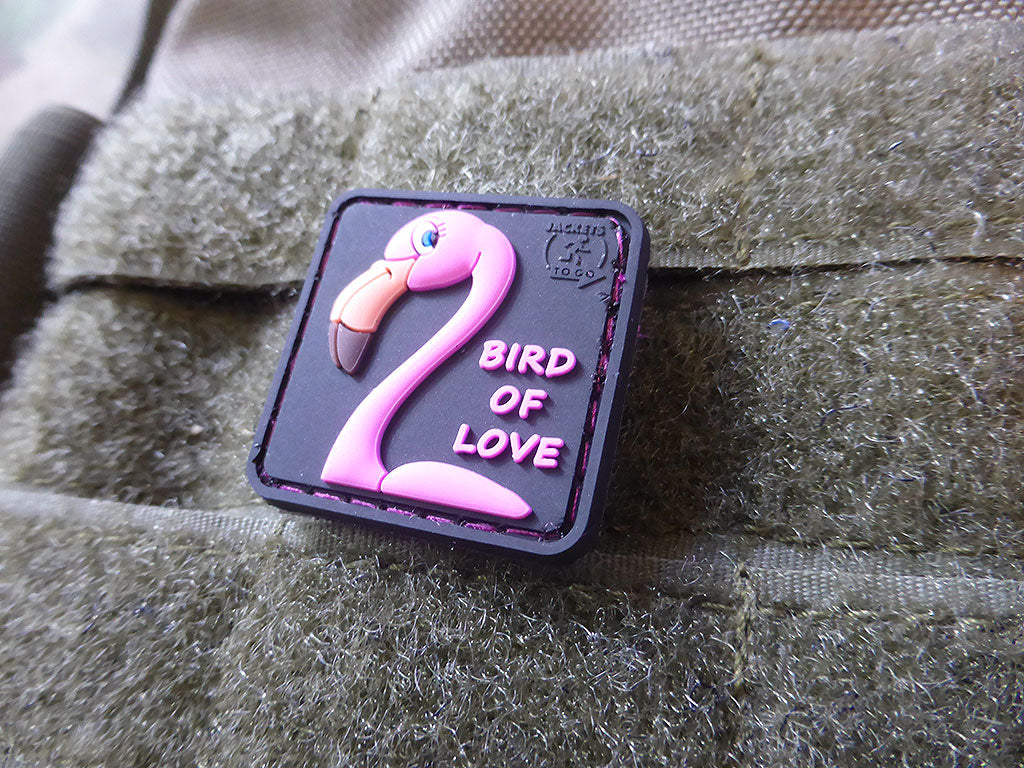 FLAMINGO Patch, Vogel der Liebe / 3D Rubber Patch