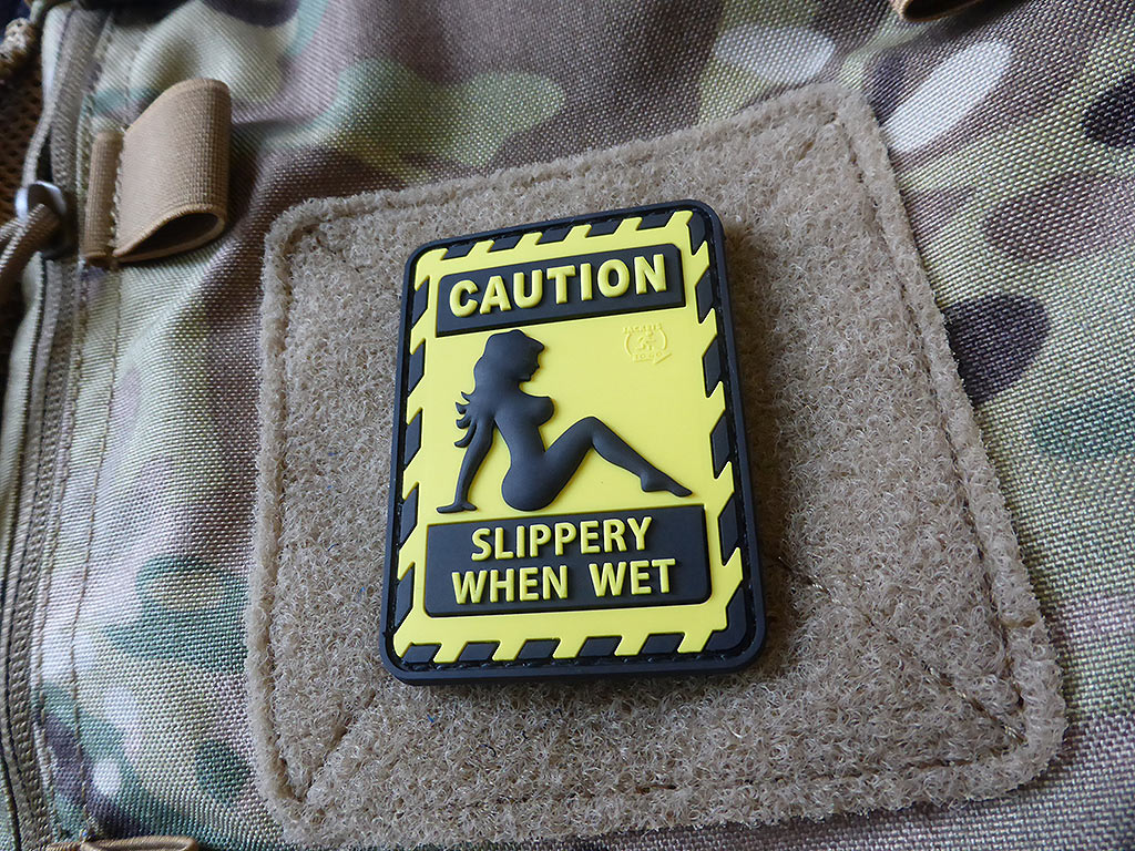 SLIPPERY WHEN WET Patch / 3D Rubber Patch - Patch Snatched